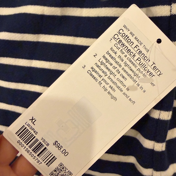 Cotton French terry crewneck pullover lululemon striped - Picture 3 of 5